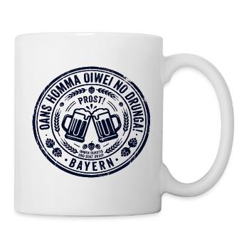 Oans hamma oiwei no – Bavarian logo - Mug - white - Right