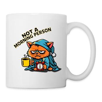 Cat grouch in dressing gown - Mug - white - Right