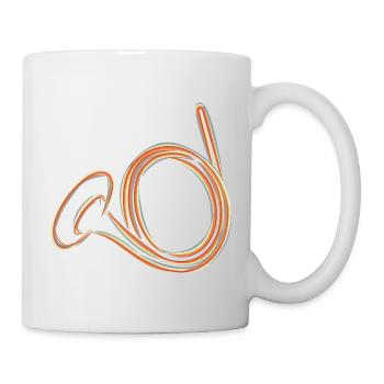 Sketch French horn - Mug - white - Right