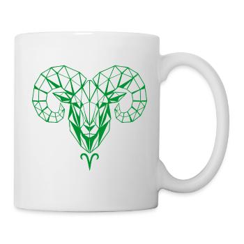 Geometric Ram Head Green - Mug - white - Right