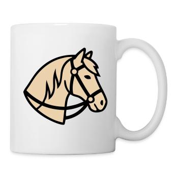 Pony Kopf Pferd Züchter Logo - Tasse - Weiß - Rechts