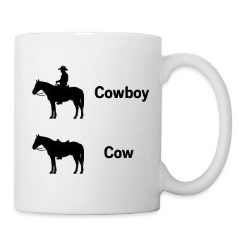 Vache drôle Fermier texan parodie Ironie Cowboy - Mug blanc - blanc - Droite