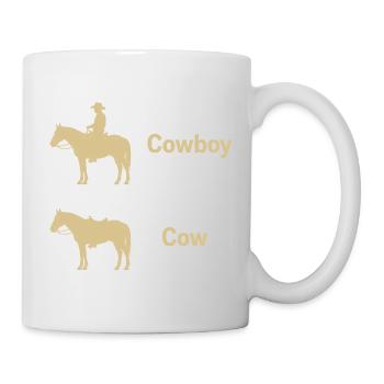 Vache drôle Fermier texan parodie Ironie Cowboy - Mug blanc - blanc - Droite