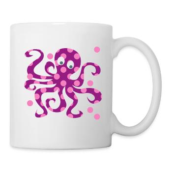 Nursery rose Octopus Dots Squid - Mug blanc - blanc - Droite