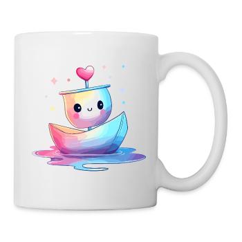 Colorful heart boat Kawaii - Mug - white - Right