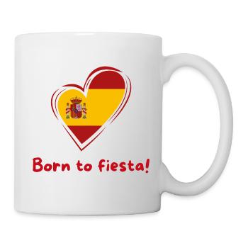 Spanien Herz Flagge Born to Fiesta - Tasse - Weiß - Rechts