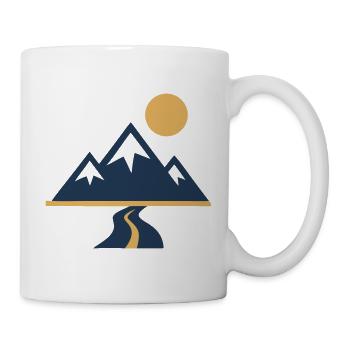 Mountains Road Path Nature Travel - Mug - white - Right