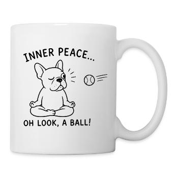 Inner Peace Oh Look A Ball Funny Bulldog Yoga - Mug - white - Right