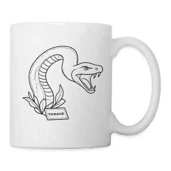 Art au trait de l’écusson Cobra avec feuillage - Mug blanc - blanc - Droite