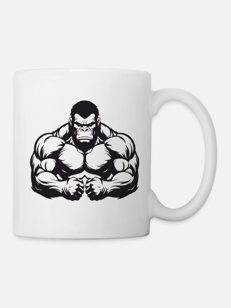 Gorilla Muskeln - Tasse - Weiß