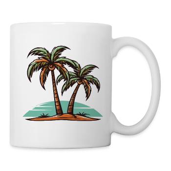 Palmen Insel Urlaub - Tasse - Weiß - Rechts