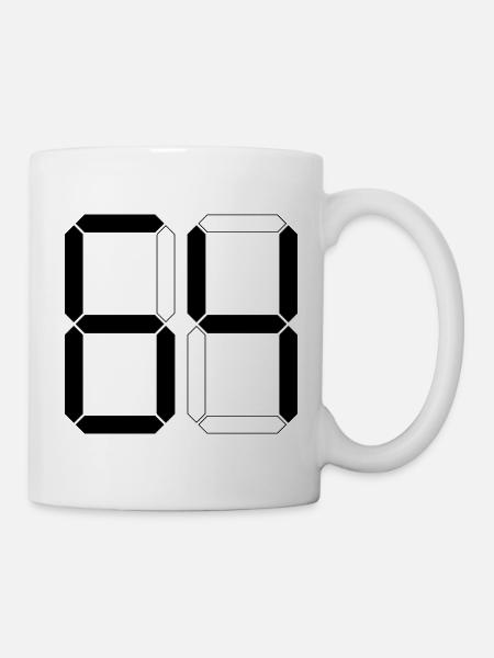 NUMMER 64 Vierundsechzig Geschenk Digital - Tasse - Weiß
