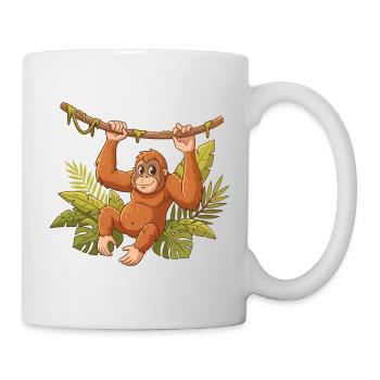 Orangutan an Lianen - Tasse - Weiß - Rechts