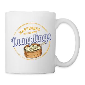 Dumpling Food Baozi Design Vintage Teigtasche - Tasse - Weiß - Rechts