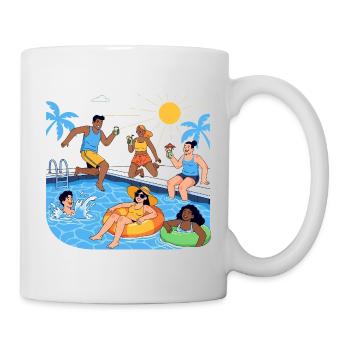 Sommerspaß am Pool Party Gute Laune - Tasse - Weiß - Rechts