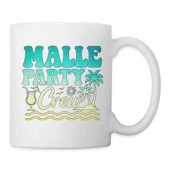 Malle Party Crew Mallorca Sommer Urlaub - Tasse - Weiß - Rechts