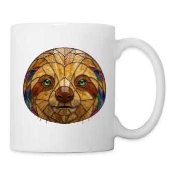 Stained Glass Sloth Mosaic Illustration - Mug - white - Right