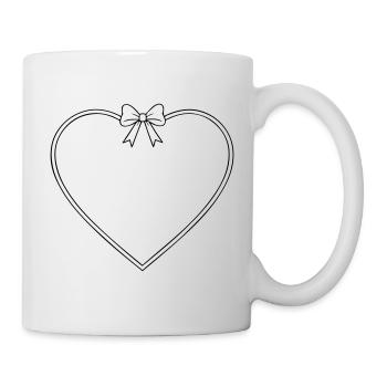 Heart with bow - Mug - white - Right