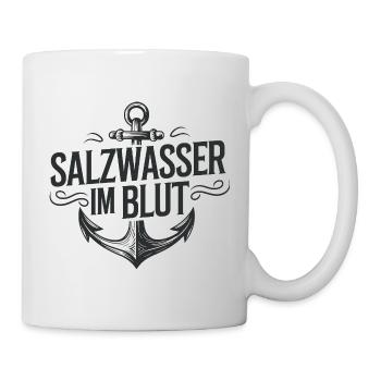 Salzwasser im Blut: Anker-Logo - Tasse - Weiß - Rechts
