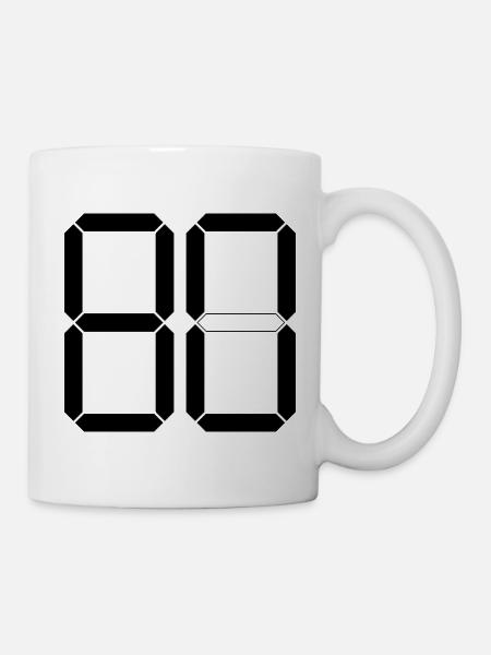 NUMMER 80 Achtzig Geschenk Digital - Tasse - Weiß