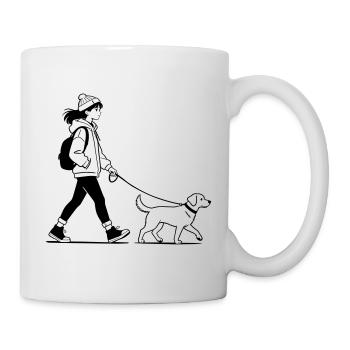 Promenade de chien - Mug blanc - blanc - Droite