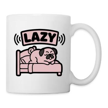 Lit de chien carlin paresseux introverti - Mug blanc - blanc - Droite