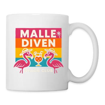Malle Diven Beach Club Flamingo Mallorca Party  - Tasse - Weiß - Rechts