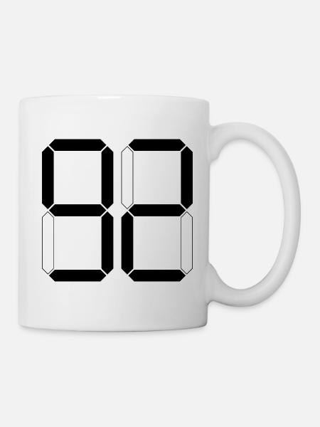 NUMMER 92 Zweiundneunzig Geschenk Digital - Tasse - Weiß