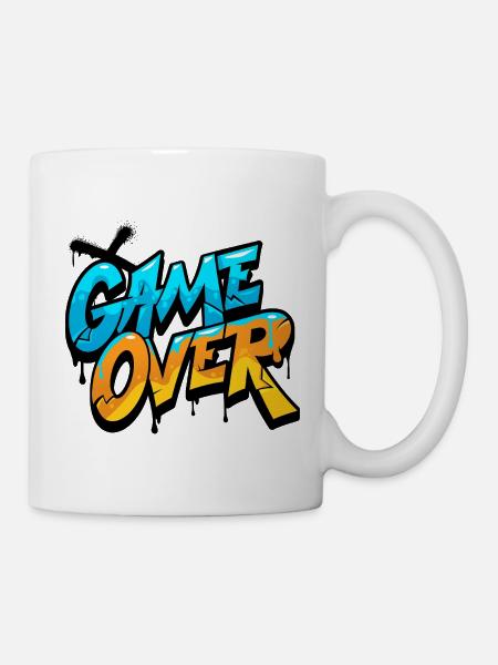 Game Over Graffiti Glow - Tasse - Weiß