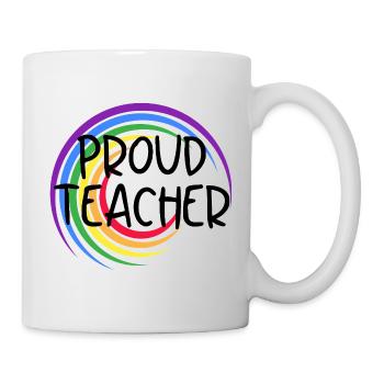 Proud Teacher LGBTQ Pride Rainbow Design - Mug - white - Right