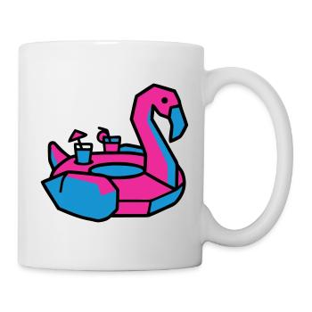 Flamingo Schwimmtier Pool Party - Tasse - Weiß - Rechts