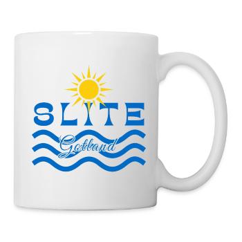 Slite Gotland-Sonne und Wellen - Tasse - Weiß - Rechts