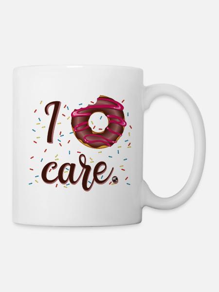 Glasierte Donut Abbildung mit Inschrift - Tasse - Weiß