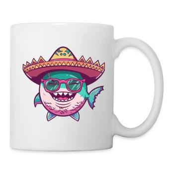 Piranha Fisch Sombrero - Tasse - Weiß - Rechts