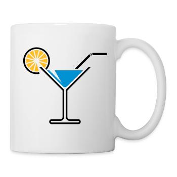 Cocktail / Cocktailglas / Martini + (Hellblau) - Tasse - Weiß - Rechts