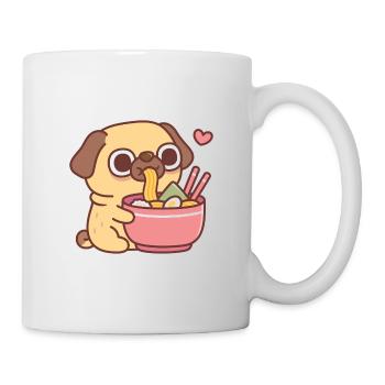Süßer Mops liebt japanische Ramen-Nudeln - Tasse - Weiß - Rechts