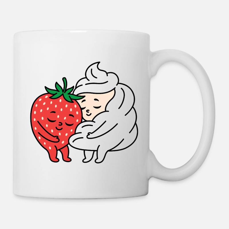 Amour fraise et crème - Mug blanc - blanc