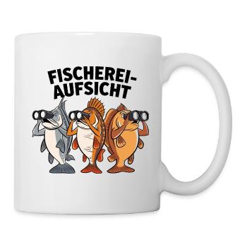  Fischerei Aufsicht Lustige Fische Mit Fernglas - Tasse - Weiß - Rechts