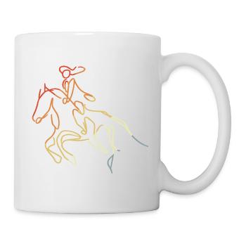 Reiter Mädchen Skizze - Tasse - Weiß - Rechts