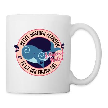 Wal Rettet den Schweinswal Tierschutz Wale Meer - Tasse - Weiß - Rechts