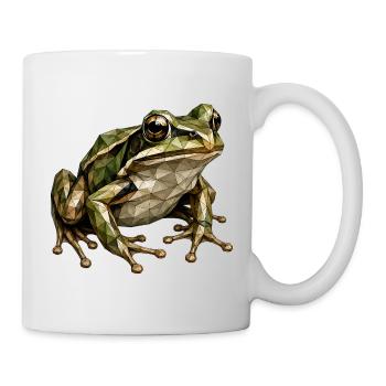 Art géométrique de polygones de grenouilles - Mug blanc - blanc - Droite