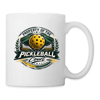 Pickleball Court Emblem - Tasse - Weiß - Rechts