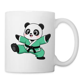 Panda Karate Tritt Kampfsport Kampfkunst - Tasse - Weiß - Rechts