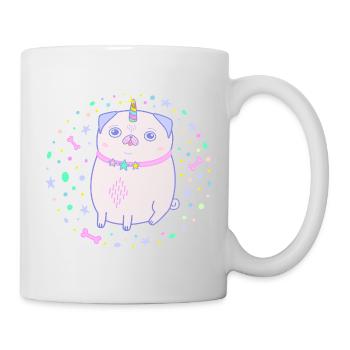 Pugicorne Licorne Rose Carlin - Mug blanc - blanc - Droite