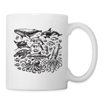 Vintage Ocean: Sea Animal Engraving - Mug - white - Right