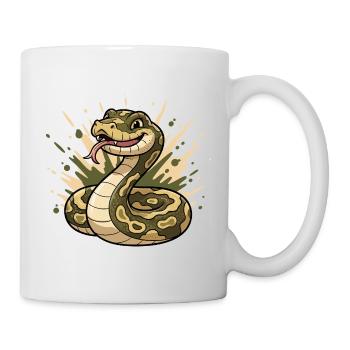 Comic Snake in Camouflage with Tongue - Mug - white - Right