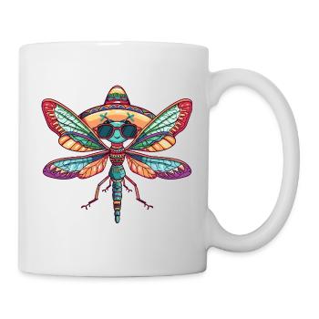 Sombrero drôle de libellule - Mug blanc - blanc - Droite