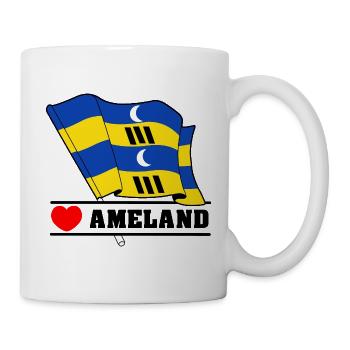 I Love Ameland – Design der Inselflagge - Tasse - Weiß - Rechts