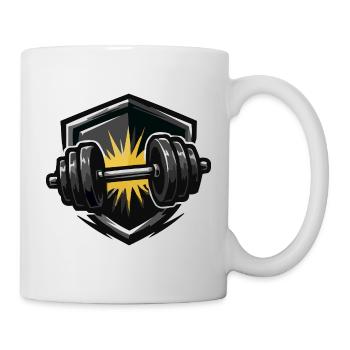 Kraft Schild Hantel Burst - Tasse - Weiß - Rechts