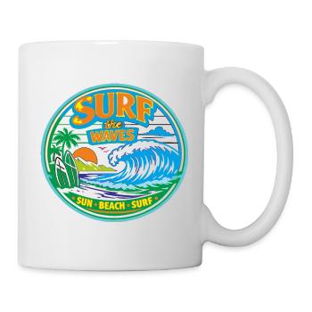 Soleil-Plage-Surf - Mug blanc - blanc - Droite